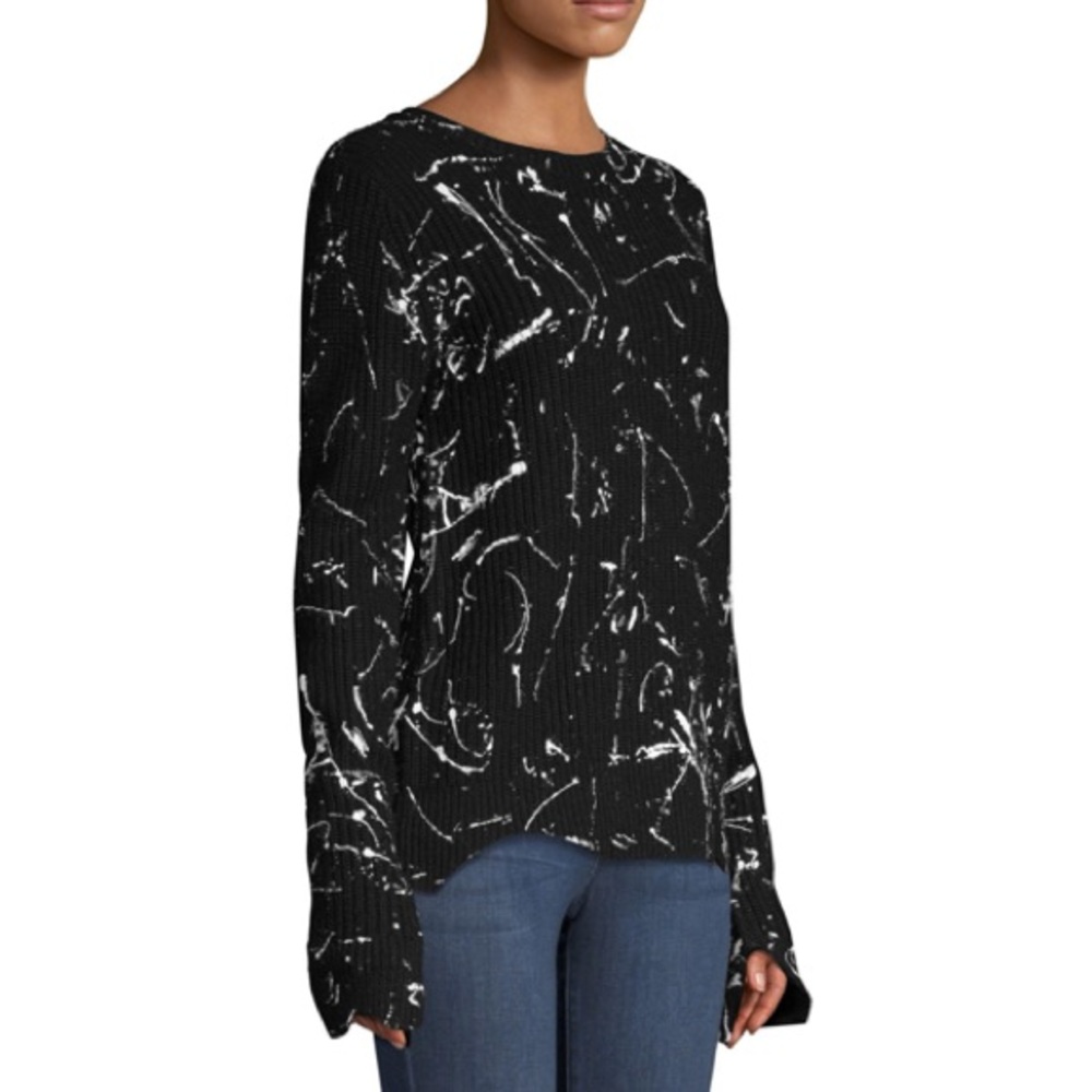 Generation Love Splatter Paint Knit Top Navy